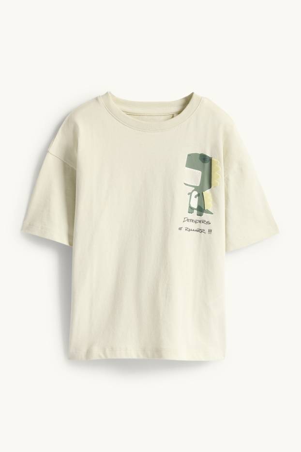 Bambini - Dinosauro - maglia a maniche corte - verde chiaro