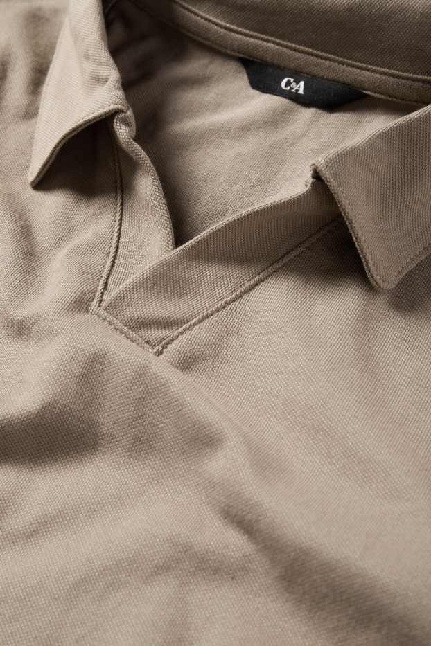 Pánské - Polokošile - regular fit - světle hnědá