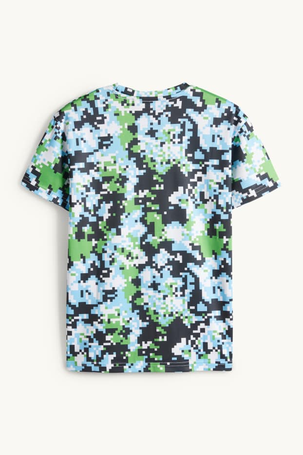 Kinder Buben - Minecraft - Kurzarmshirt - gemustert - bunt