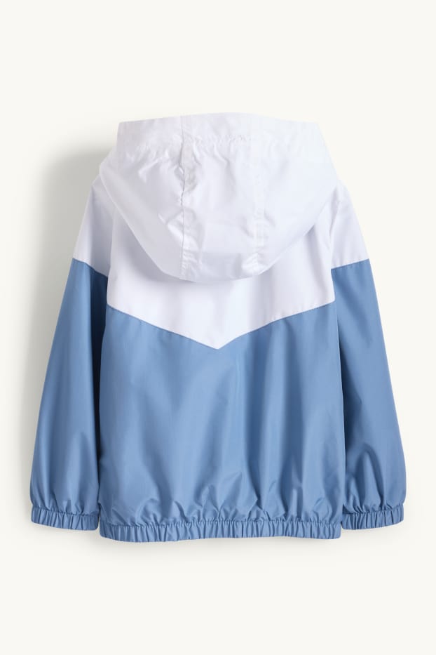 Copii - Băieți - Jachetă cu glugă - rezistentă la apă - albastru / alb