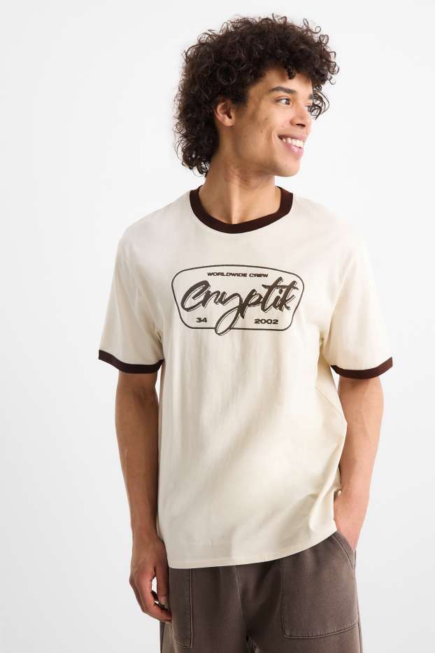 Home - Samarreta de màniga curta - relaxed fit - beix clar