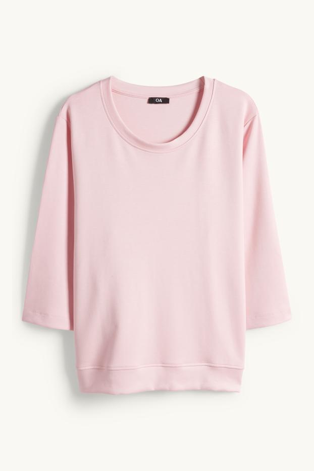 Damen - Langarmshirt - Relaxed Fit - rosa
