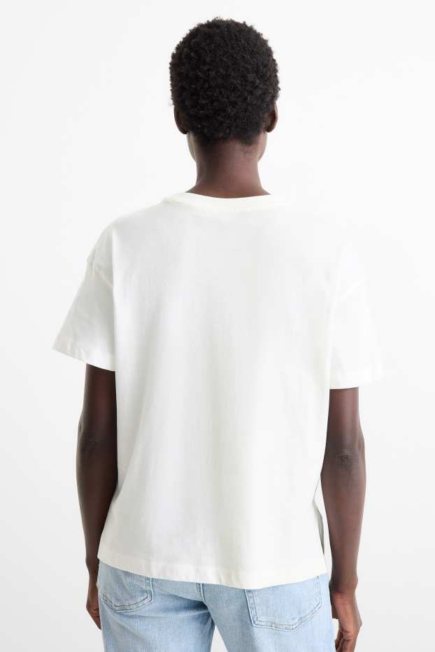 Femei - Tricou - relaxed fit - aspect lucios - alb