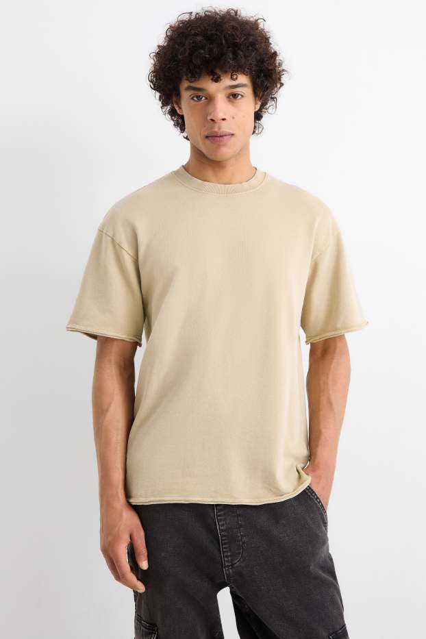 Hommes - T-shirt - relaxed fit - beige