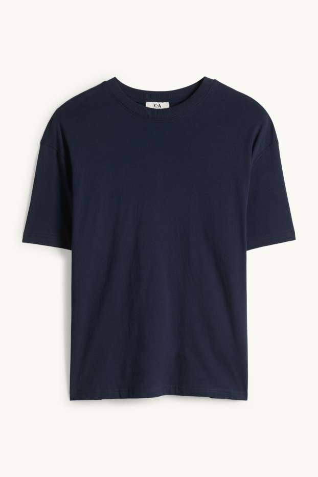 Dámské - Tričko - oversized - tmavomodrá