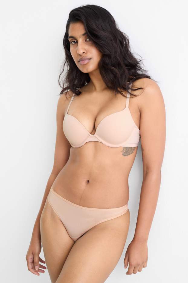 Femmes - Lot de 3 - strings - beige clair