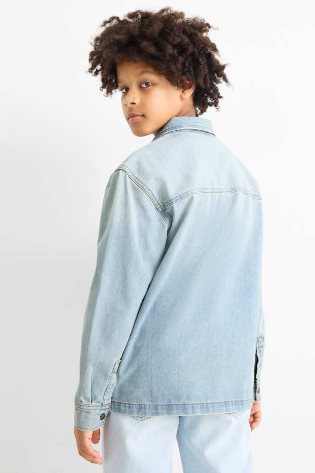 Kinderen: jongens - Spijkerblouse - jeanslichtblauw