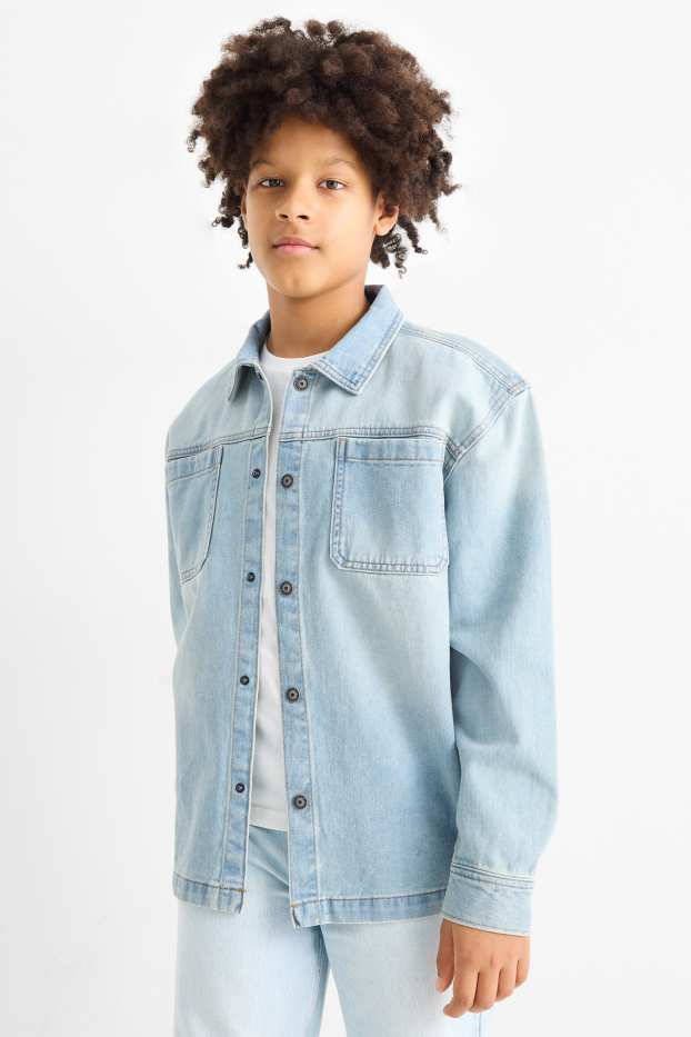 Kinderen: jongens - Spijkerblouse - jeanslichtblauw