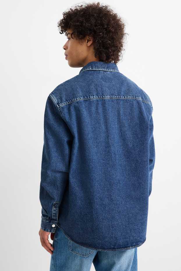 Hommes - Chemise en jean - Oversize - col kent - jean bleu