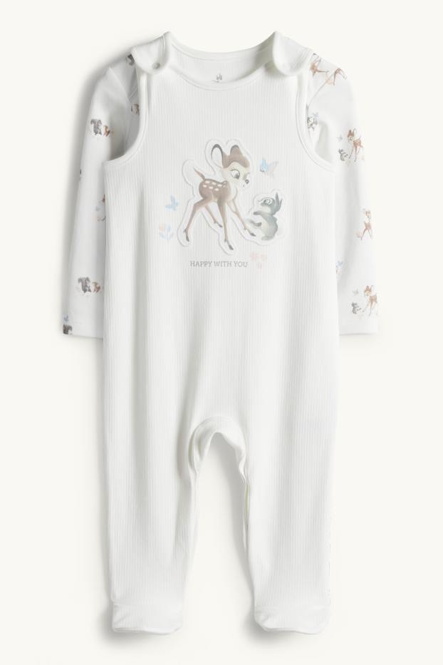 Baby Mädchen - Bambi - Strampler-Set - 2 teilig - weiss