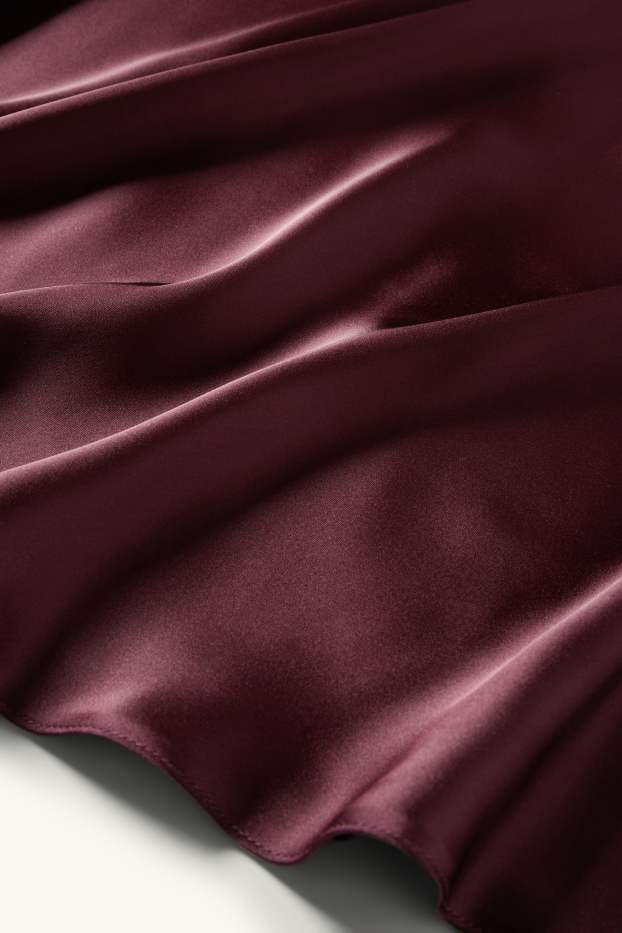 Women - Satin skirt - bordeaux