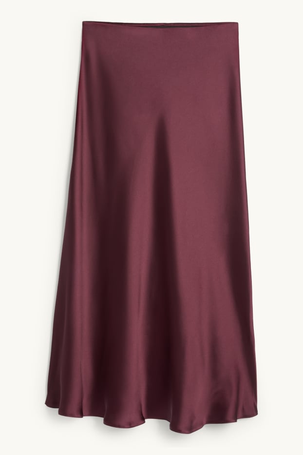 Women - Satin skirt - bordeaux