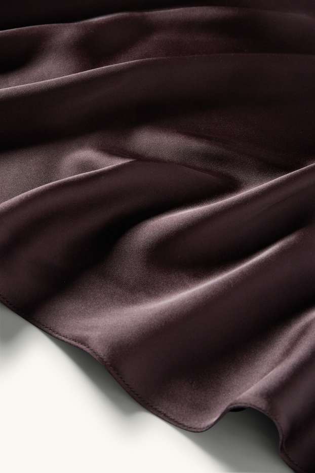 Women - Satin skirt - dark brown