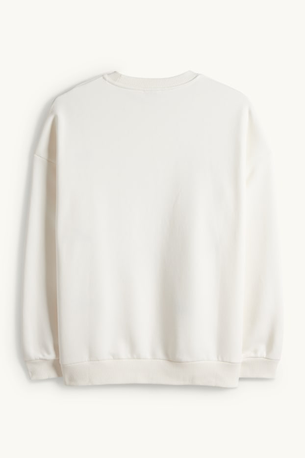 Dames - Oversized sweatshirt - crèmekleurig