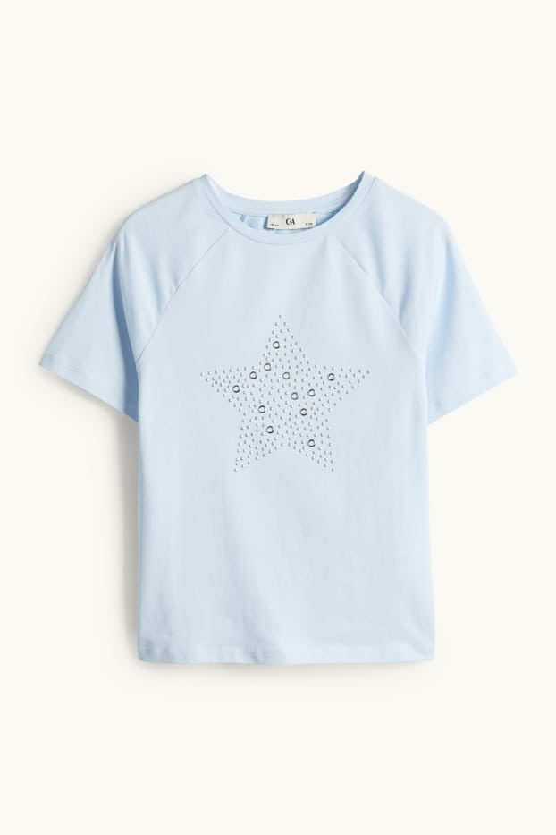 Bambine - Stella - t-shirt - azzurro