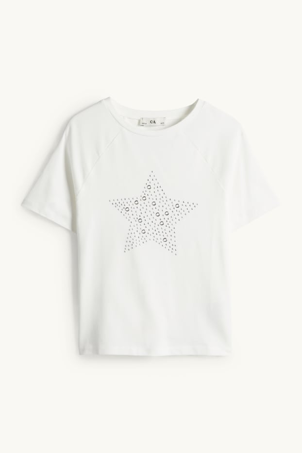 Bambine - Stella - t-shirt - bianco