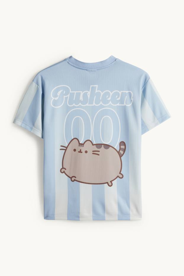 Bambine - Pusheen - t-shirt - a righe - azzurro