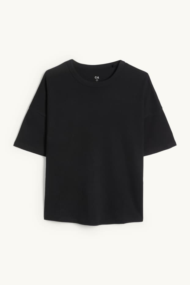 Donna - T-shirt - oversize - nero