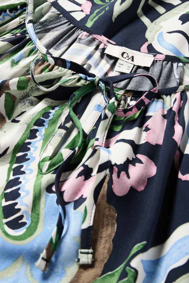 Femmes - Chemisier - à motif - bleu foncé