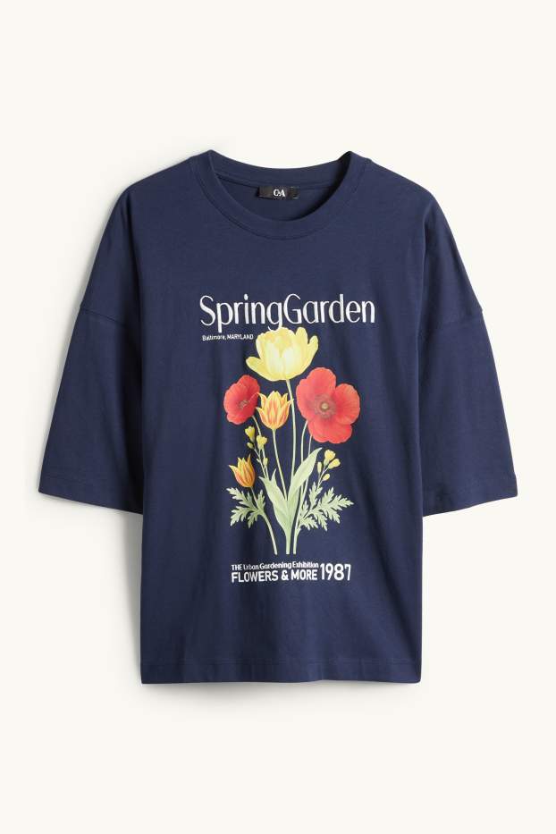 Femmes - T-shirt - regular fit - bleu foncé