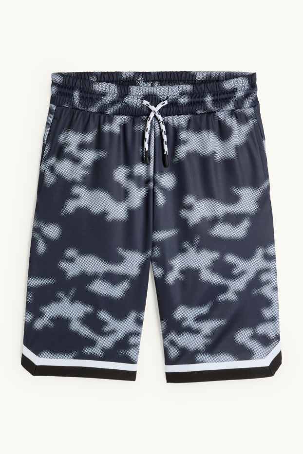 Děti - chlapci - Funkční šortky - se vzorem - černá