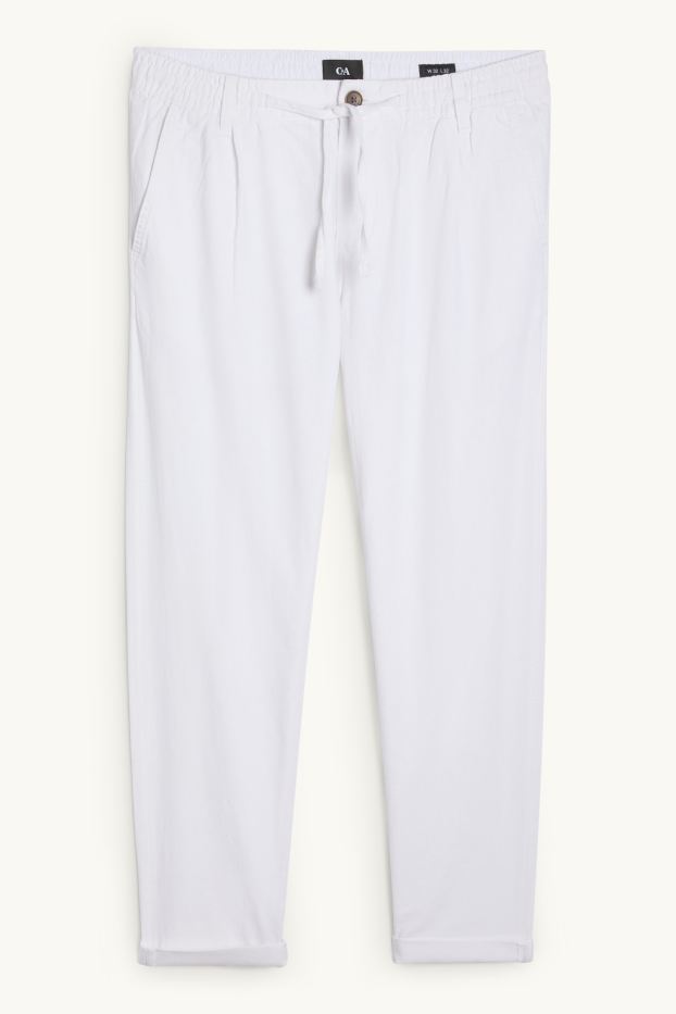 Herren - Chino - Tapered Fit - Leinen-Mix - weiss