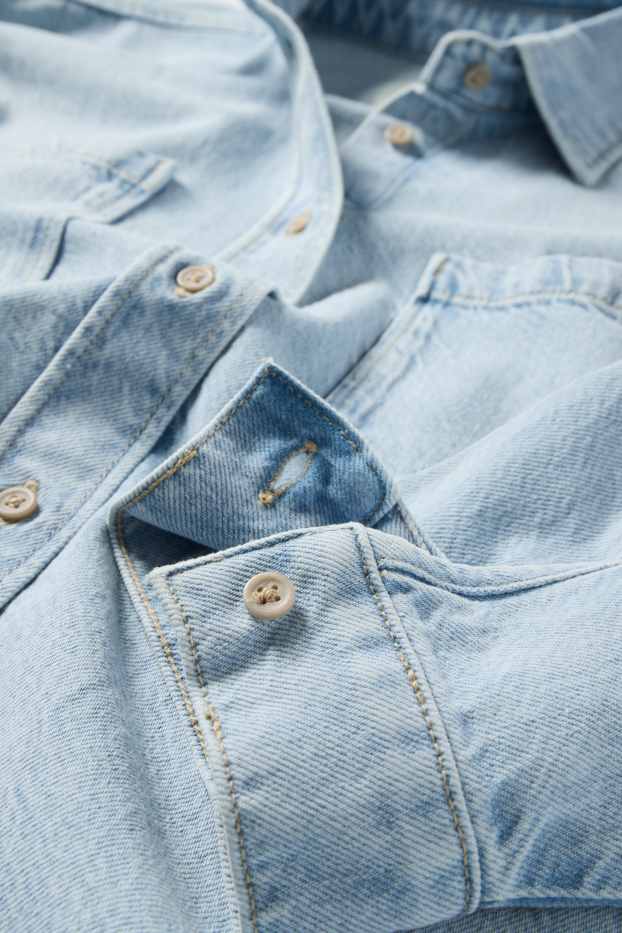 Dames - Spijkerblouse - jeanslichtblauw