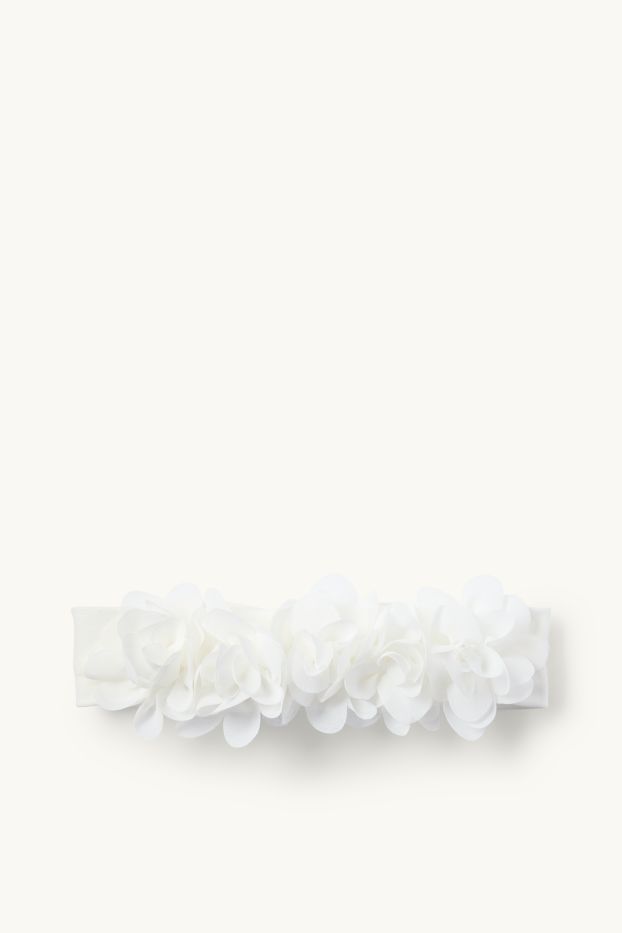 Bébés filles - Petites fleurs - bandeau cheveux pour bébé - blanc