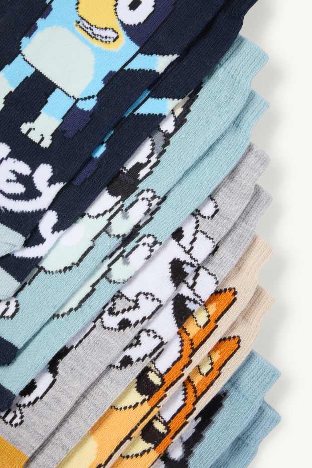 Kinderen: jongens - Set van 5 paar - Bluey - sokken met motief - gekleurd