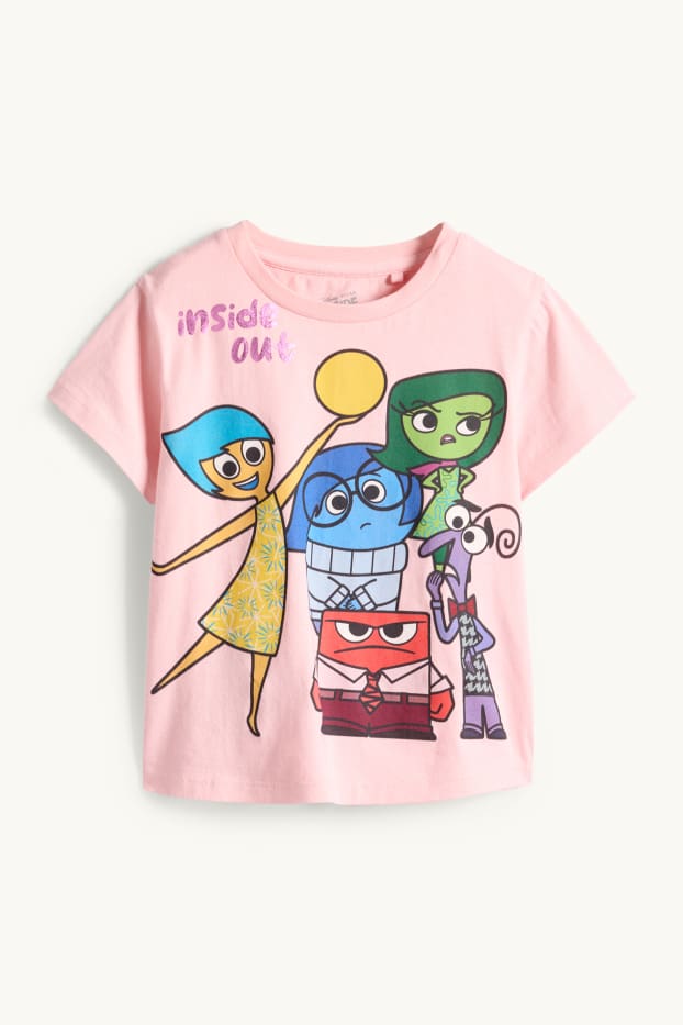 Bambine - Inside out - t-shirt - effetto brillante - rosa