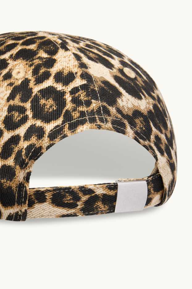 Femmes - Casquette - imprimé léopard - noir / beige