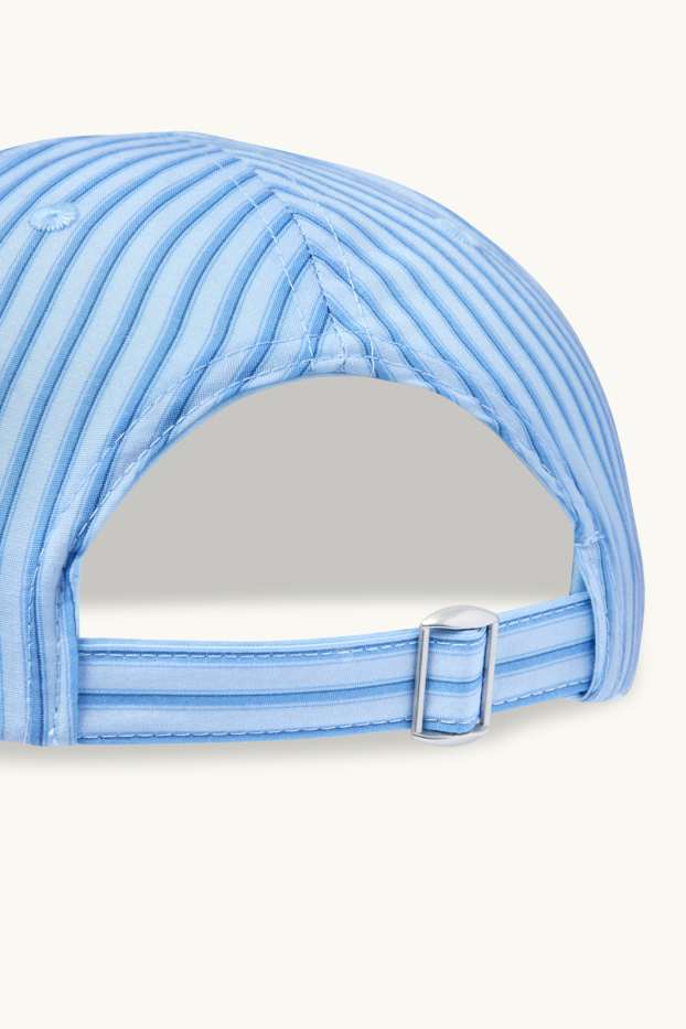 Femmes - Casquette - à rayures - bleu clair