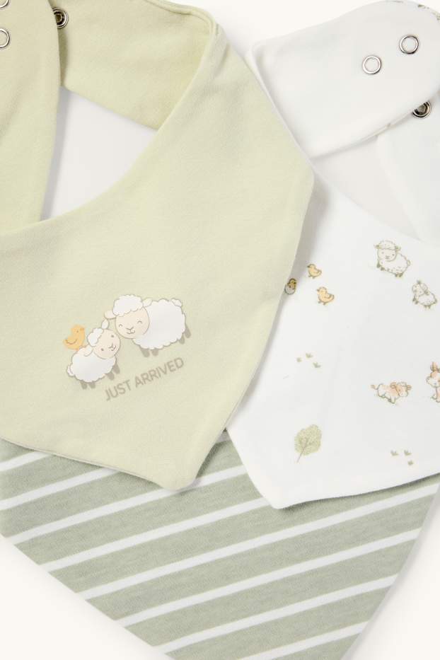 Bébés garçons - Lot de 3 - ferme - bavoir pour bébé - blanc / vert