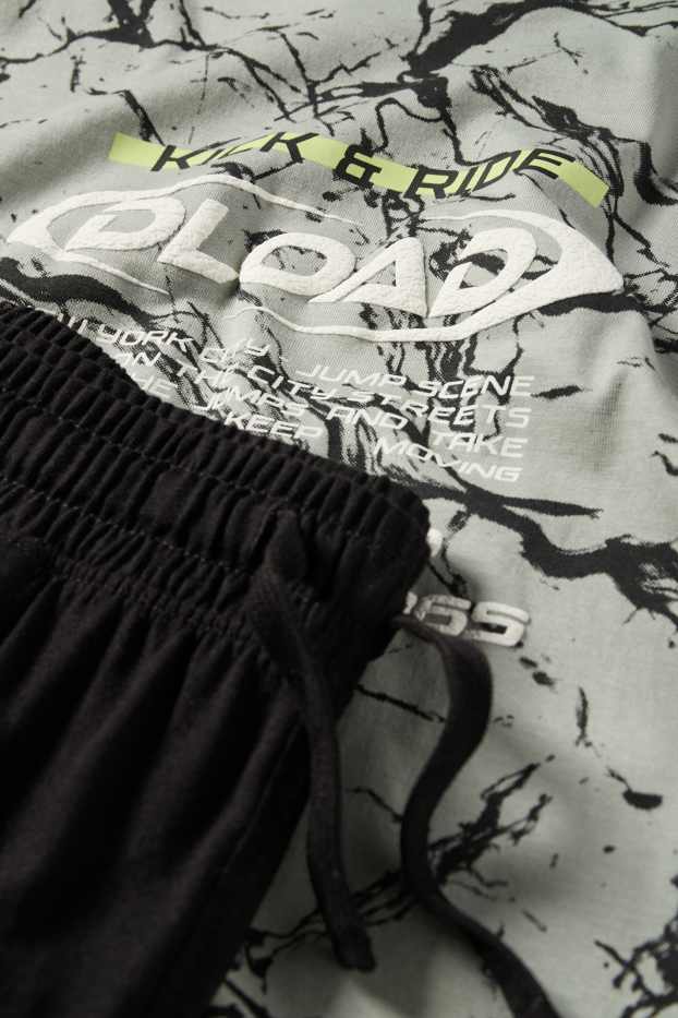 Enfants garçons - Ensemble - T-shirt et short - 2 pièces - vert clair