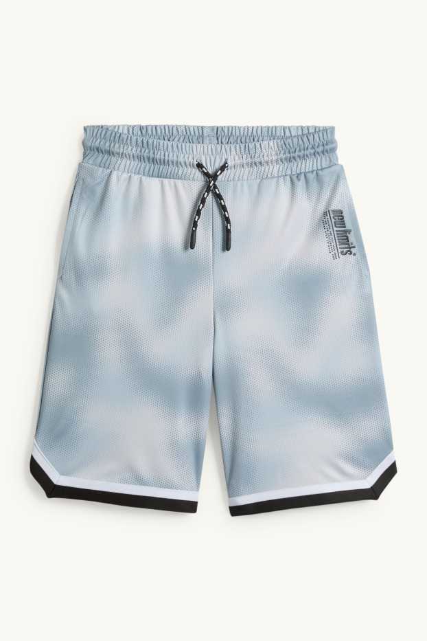 Kinderen: jongens - Sportshort - met patroon - lichtturquoise