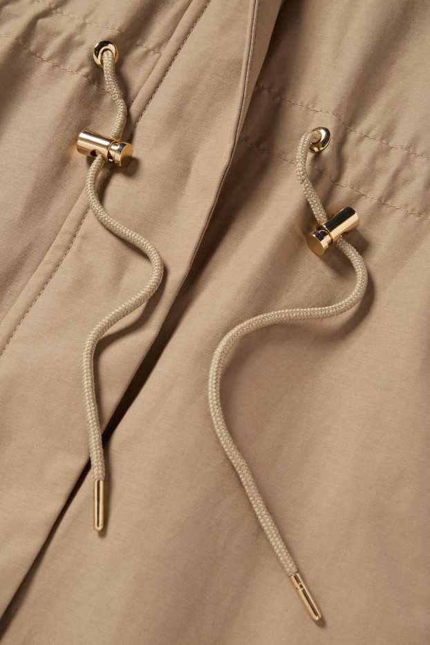 Kobiety - Parka z kapturem - hydrofobowa - kaki