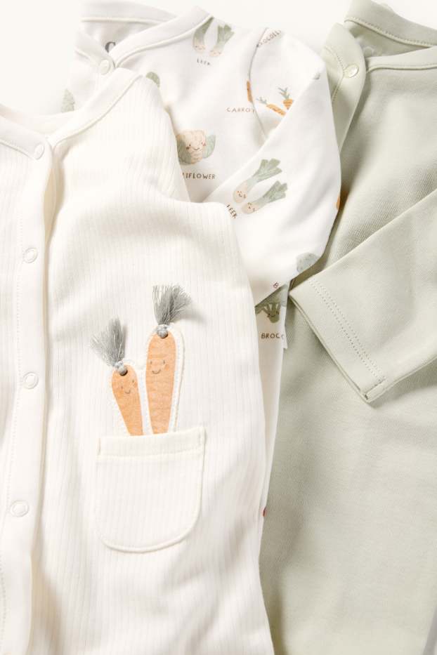Baby Jungen - Multipack 3er - Gemüse - Baby-Schlafanzug - mintgrün