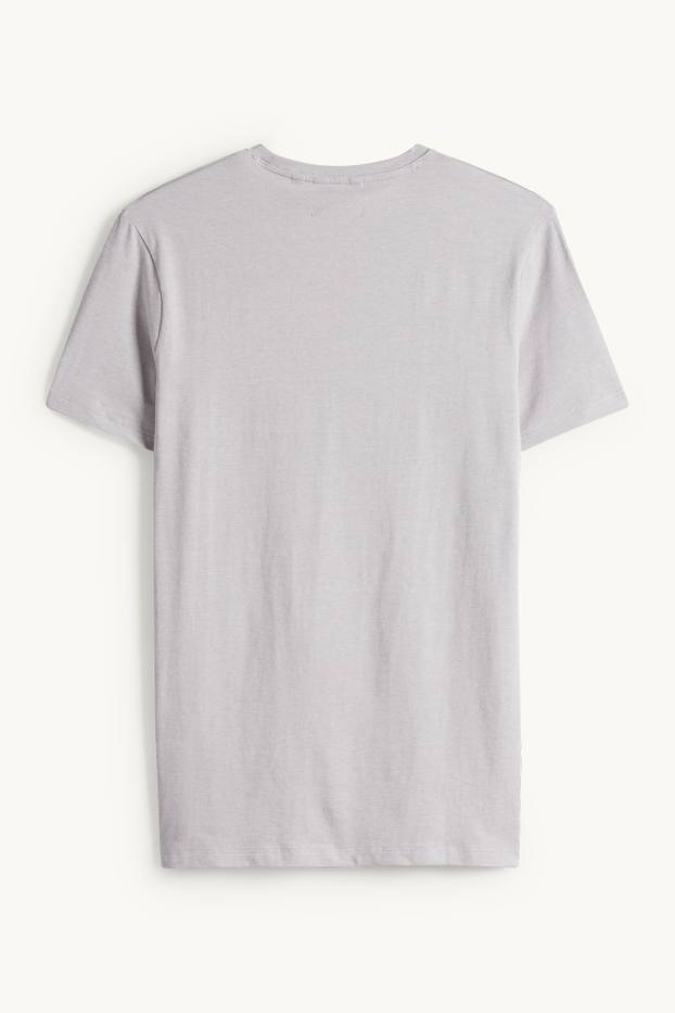 Herren - T-Shirt - Slim Fit - Flex - hellgrau