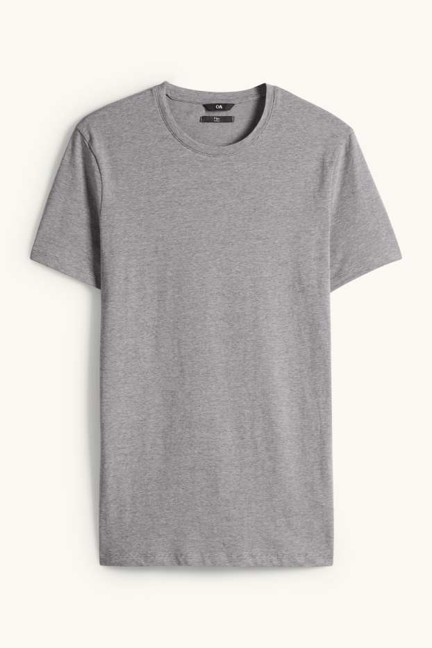 Herren - T-Shirt - Slim Fit - Flex - grau