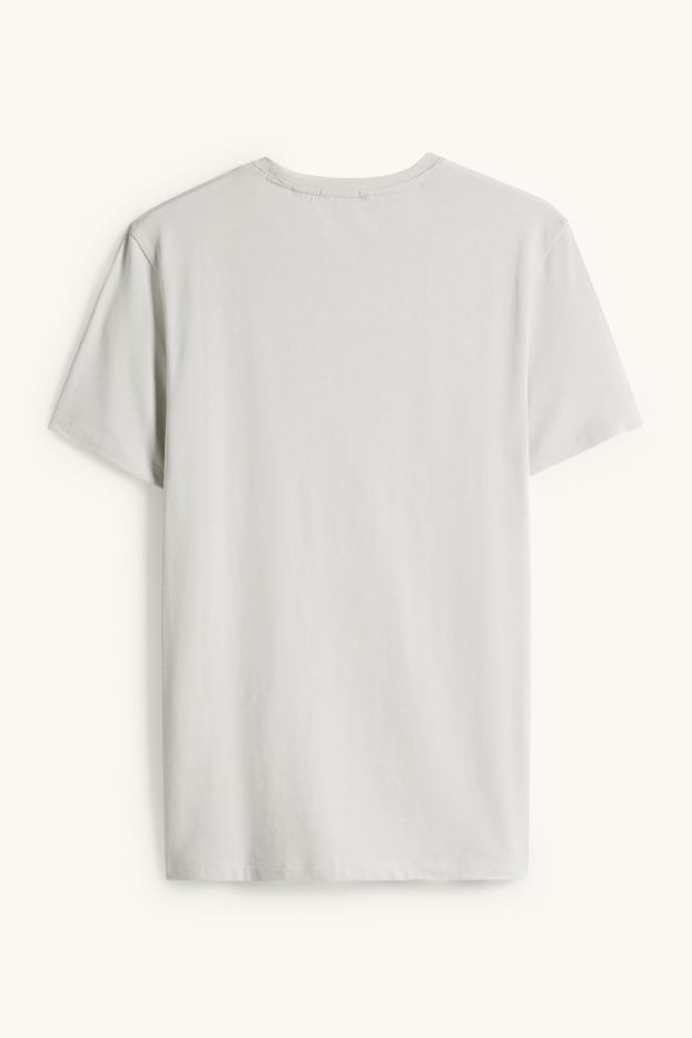 Herren - T-Shirt - Slim Fit - Flex - hellgrau