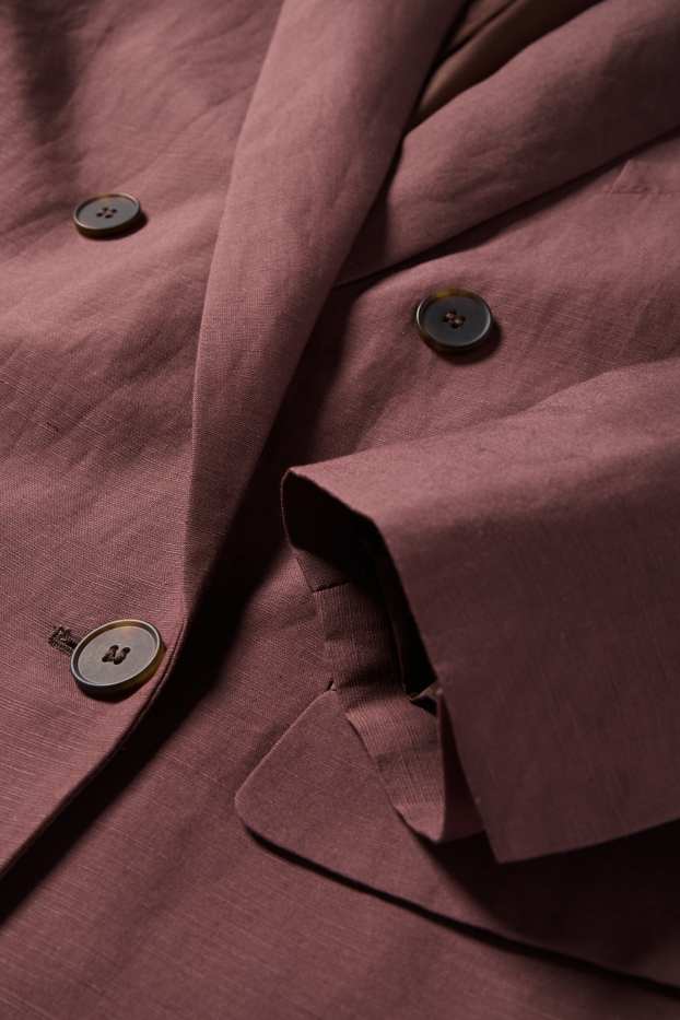 Mujer - Americana de oficina con parte de lino - regular fit - marrón