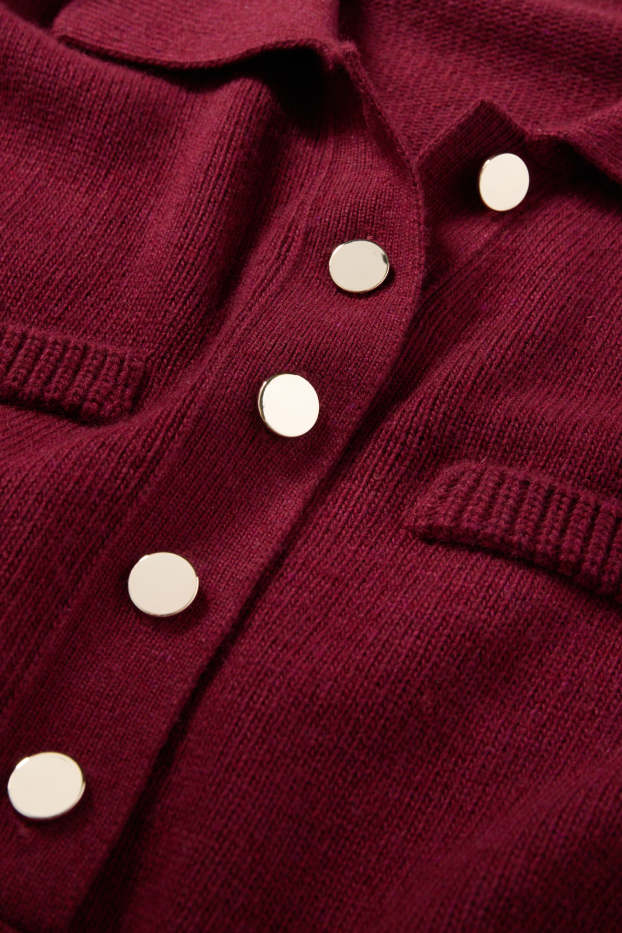 Damen - Pullover - Woll-Mix - bordeaux