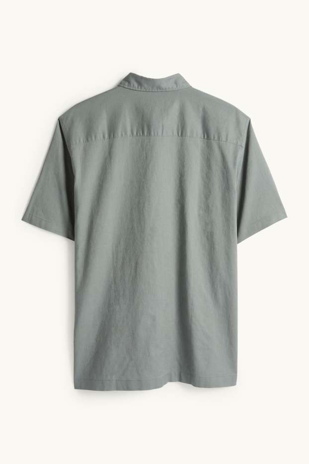 Unisex - Hemd - Regular Fit - Kent - Leinen-Mix - dunkelgrau