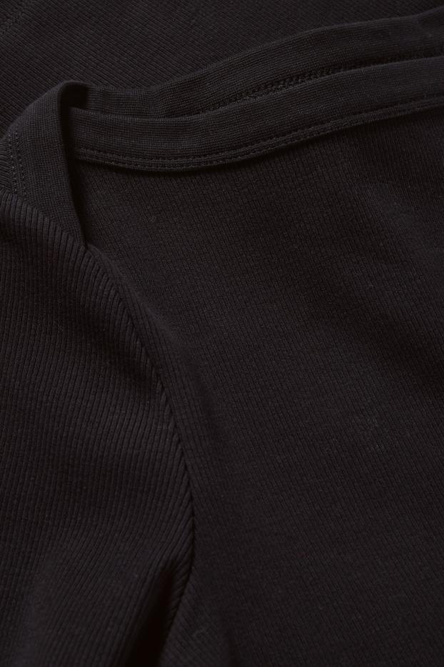 Femei - Tricou - slim fit - reiat - negru