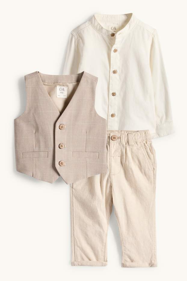 Bébés garçons - Tenue bébé - 3 pièces - blanc crème