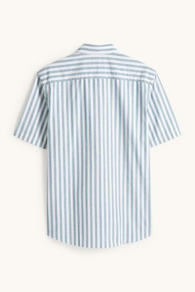 Herren - Hemd - Regular Fit - Kent - gestreift - grün / cremeweiss