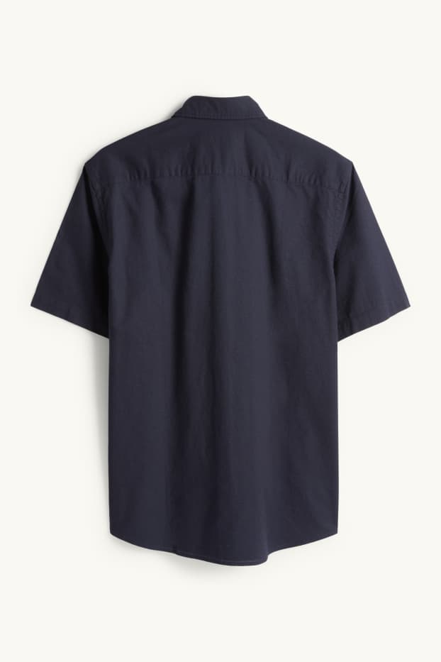 Hommes - Chemise - regular fit - col button-down - bleu foncé