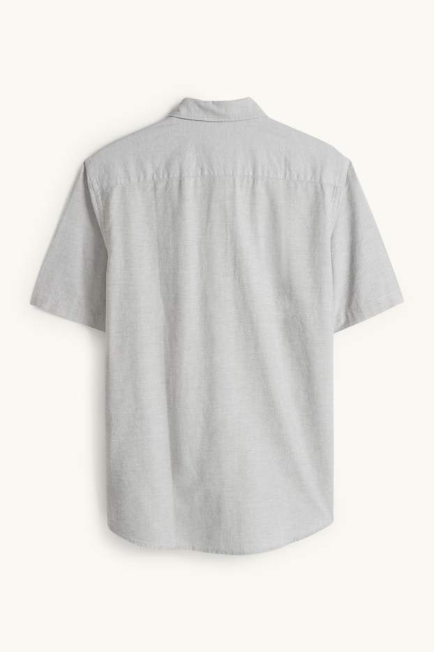 Hommes - Chemise - regular fit - col button-down - vert