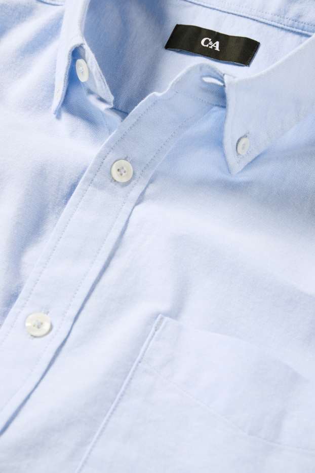 Hommes - Chemise - regular fit - col button-down - bleu clair
