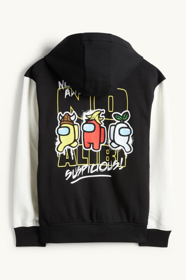 Children Boys - Among Us - zip-through hoodie - black